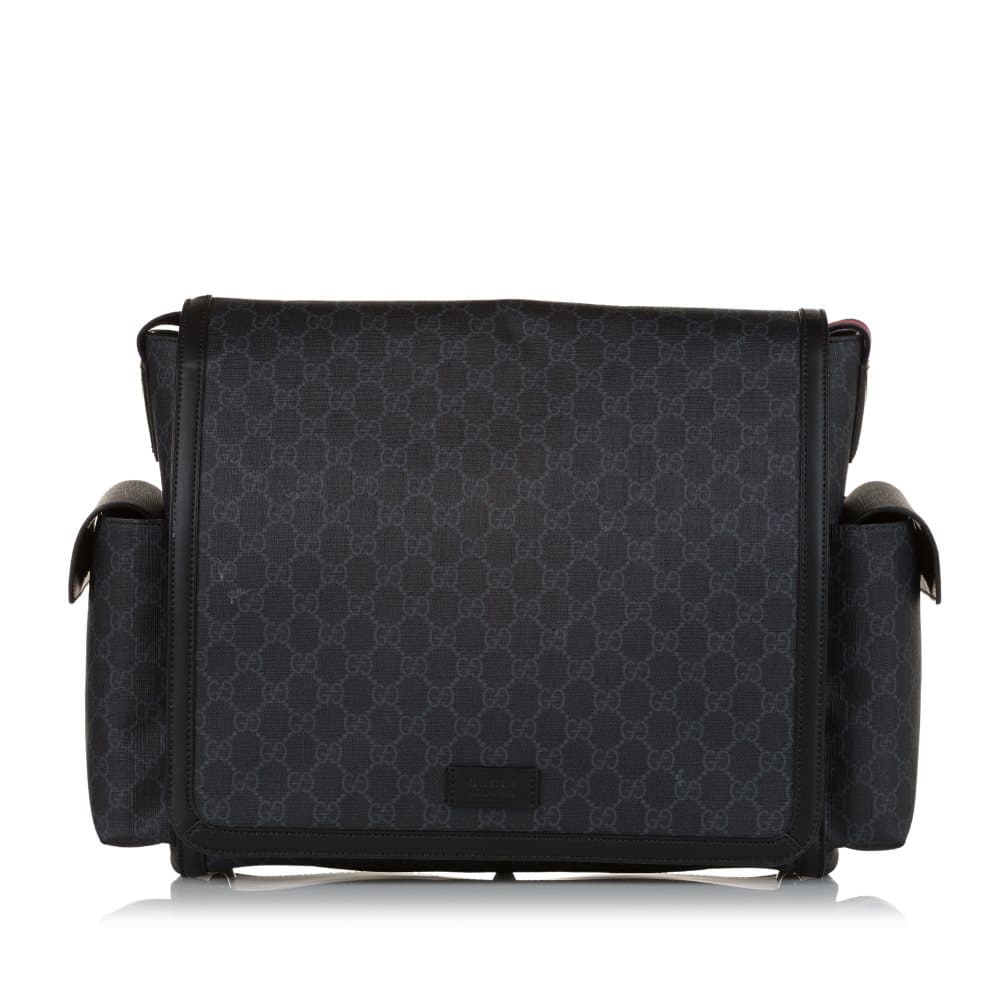 Pre-owned Gucci GG Supreme Web Crossbody Bag Black