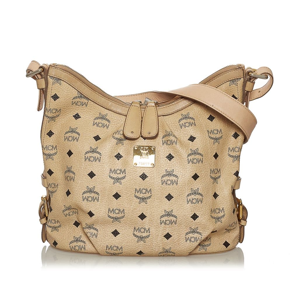 Pre-owned MCM Visetos Leather Crossbody Bag Brown