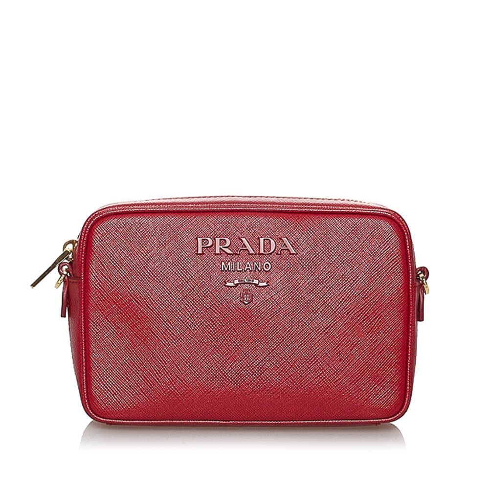 Pre-owned Prada Saffiano Crossbody Bag Red