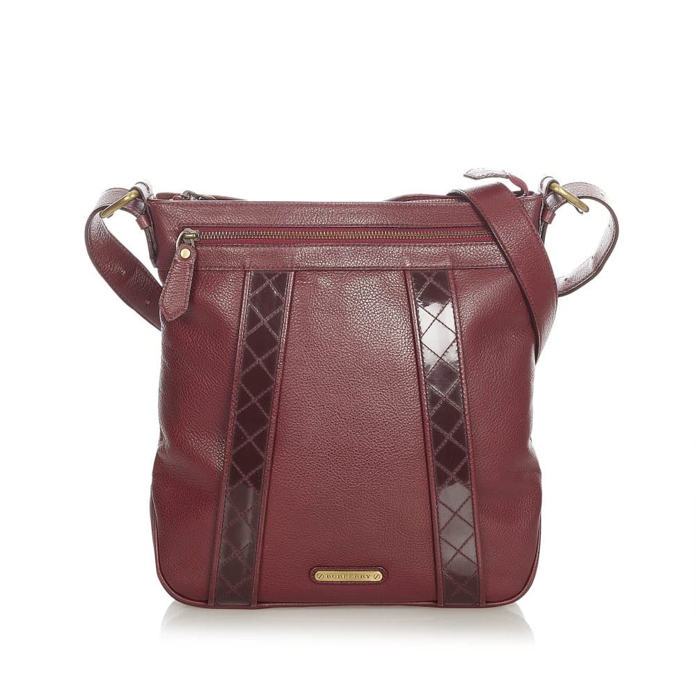 Pre-owned Burberry Leather Crossbody Bag Red
