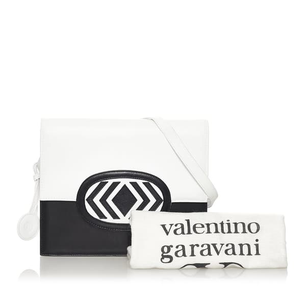 Pre-owned Valentino Leather Crossbody Bag White
