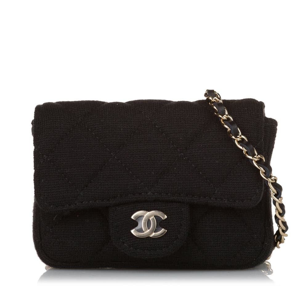 Pre-owned Chanel CC Timeless Wool Bag Black