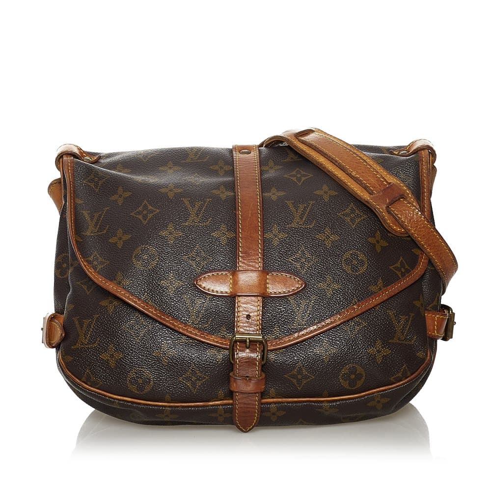 Pre-owned Louis Vuitton Monogram Saumur 30 Brown