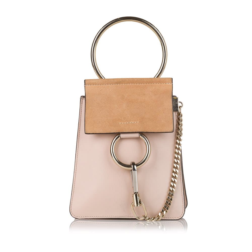 Pre-owned Chloe Faye Bracelet Leather Crossbody Bag Pink