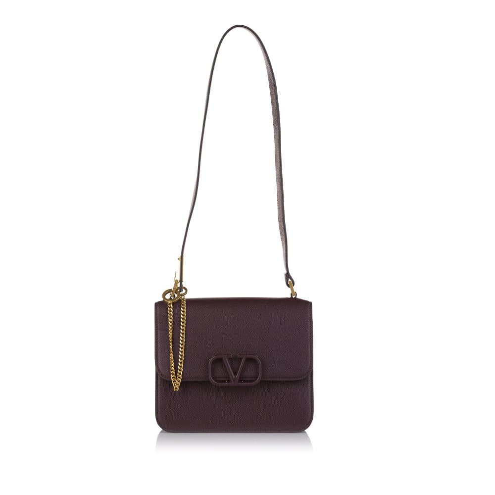 Pre-owned Valentino V Ring Crossbody Bag Red
