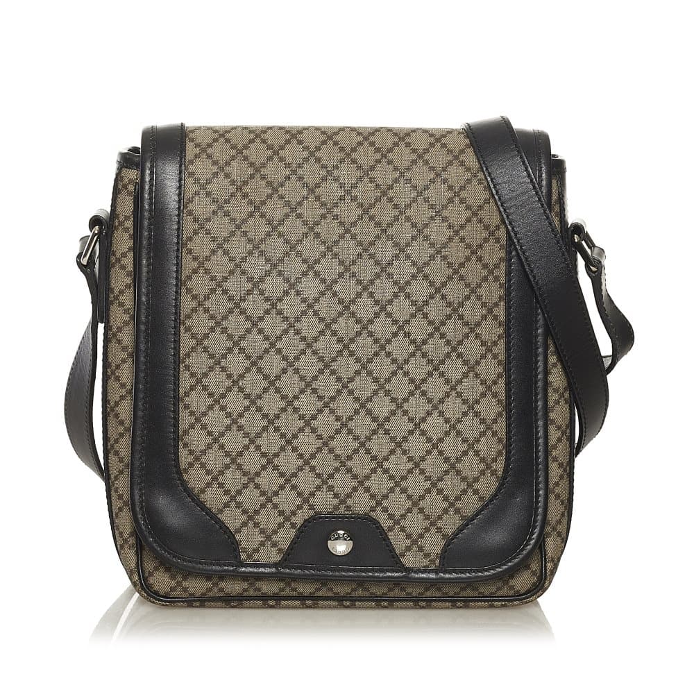 Pre-owned Gucci Diamante Crossbody Bag Brown