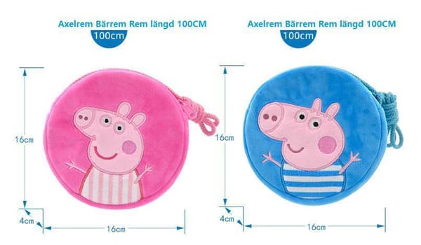Greta Gris Peppa pig  förskolebärare axelväska George och Peppa