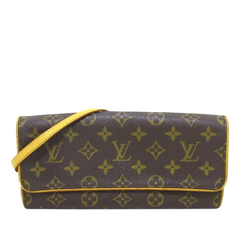 Pre-owned Louis Vuitton Monogram Pochette Twin GM Brown