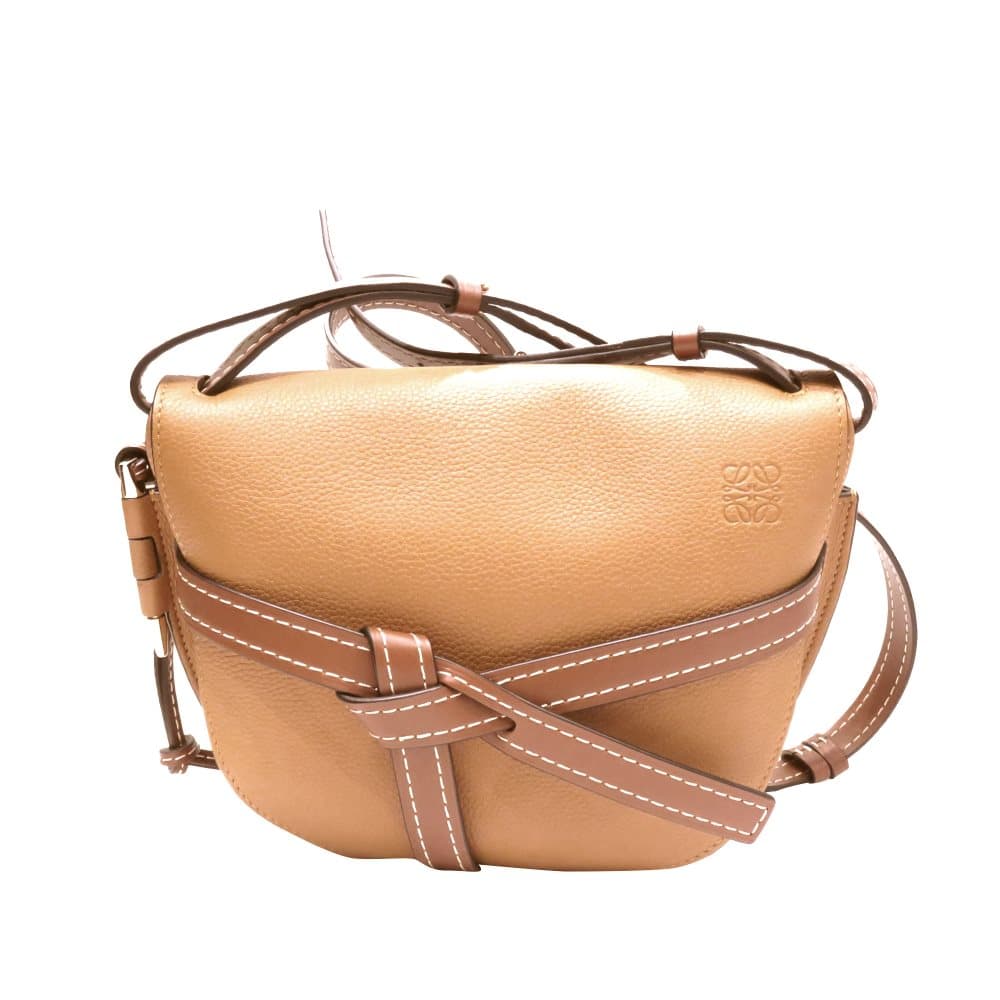Pre-owned Loewe Small Gate Leather Crossbody Bag Brown