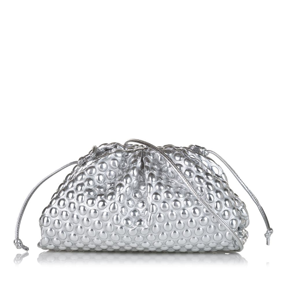 Pre-owned Bottega Veneta Metallic The Mini Pouch Crossbody Silver