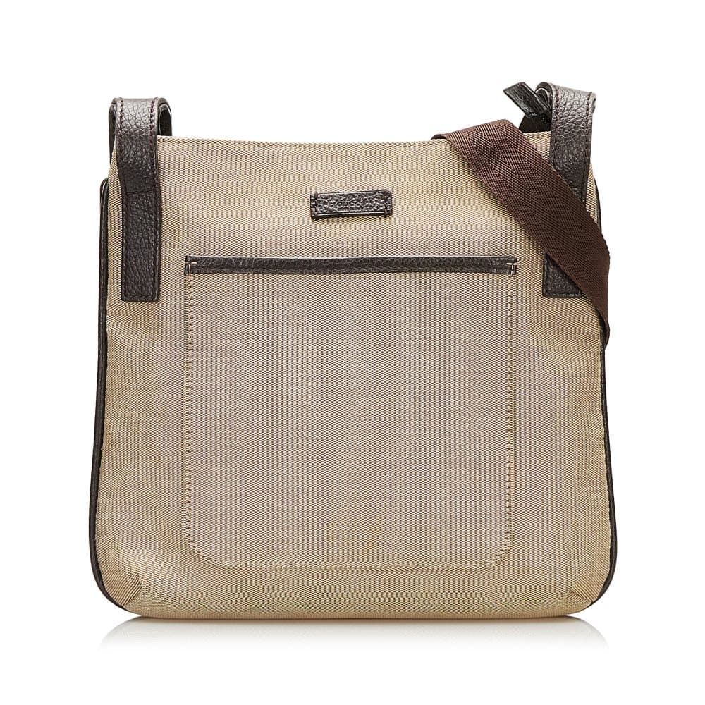 Pre-owned Gucci Canvas Crossbody Bag Brown