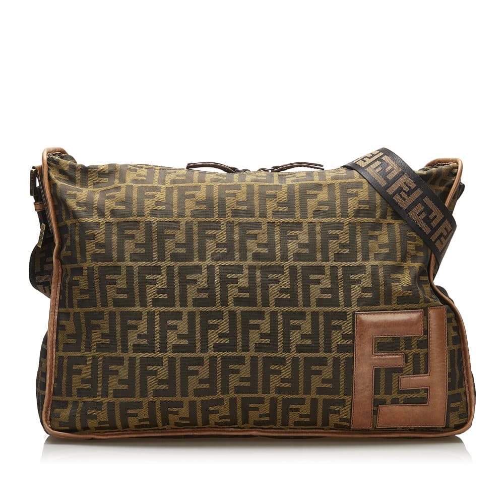 Pre-owned Fendi Zucca Canvas Crossbody Bag Brown