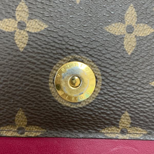 Pre-owned Louis Vuitton Monogram Flore Wallet On Chain Brown