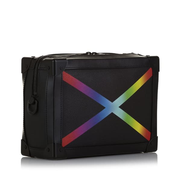 Pre-owned Louis Vuitton Taiga Rainbow Soft Trunk Black