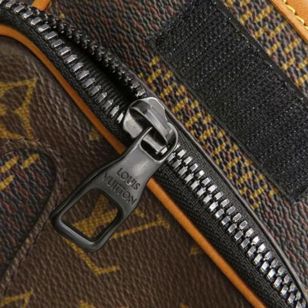 Pre-owned Louis Vuitton Nigo Giant Damier Ebene Monogram Nano Amazone Brown
