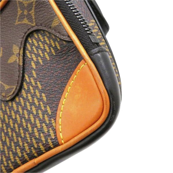 Pre-owned Louis Vuitton Nigo Giant Damier Ebene Monogram Nano Amazone Brown