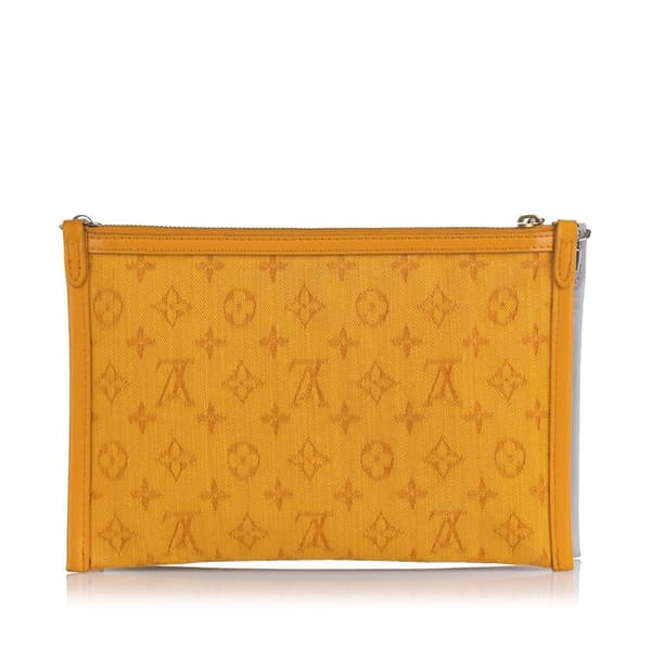 Pre-owned Louis Vuitton Monogram Antartica Double Flat Messenger Gray