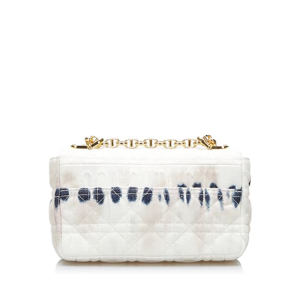 Pre-owned Dior Small Tie Dye Denim Caro White