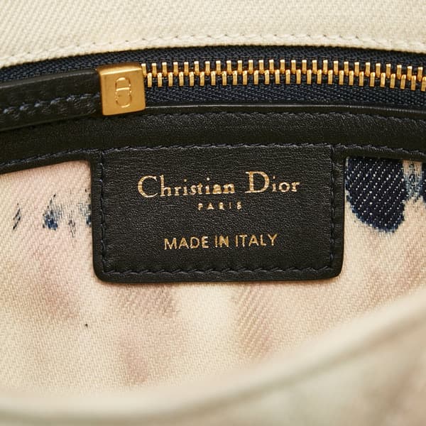 Pre-owned Dior Small Tie Dye Denim Caro White