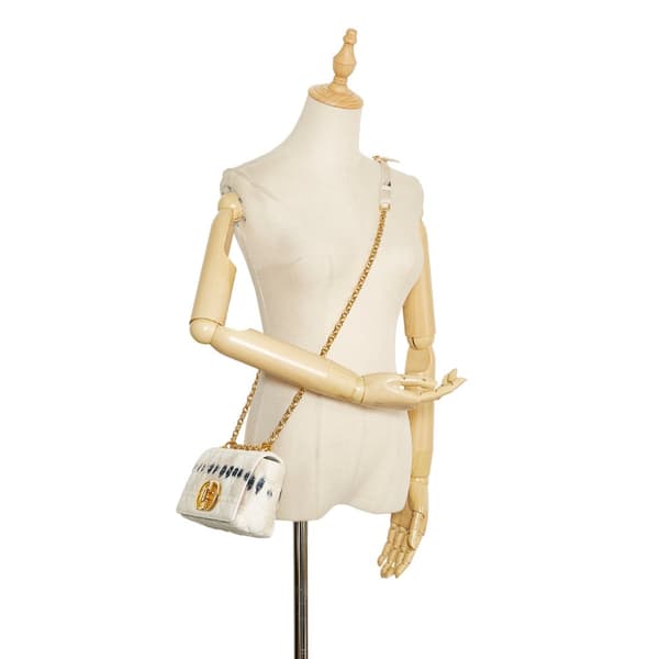 Pre-owned Dior Small Tie Dye Denim Caro White