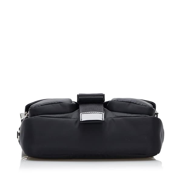Pre-owned Prada Re-Nylon & Spazzolato Pocket Crossbody Black