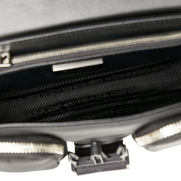 Pre-owned Prada Re-Nylon & Spazzolato Pocket Crossbody Black