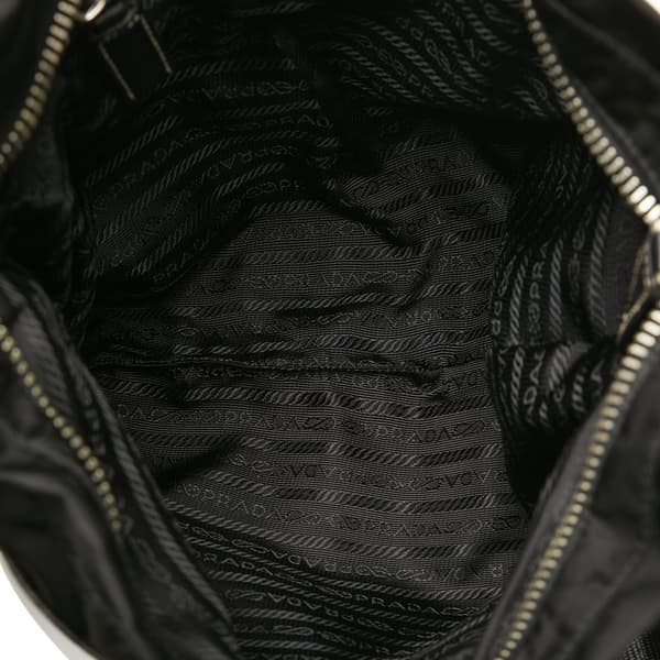 Pre-owned Prada Tessuto Zip Top Crossbody Black