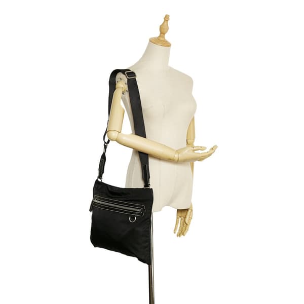 Pre-owned Prada Tessuto Zip Top Crossbody Black