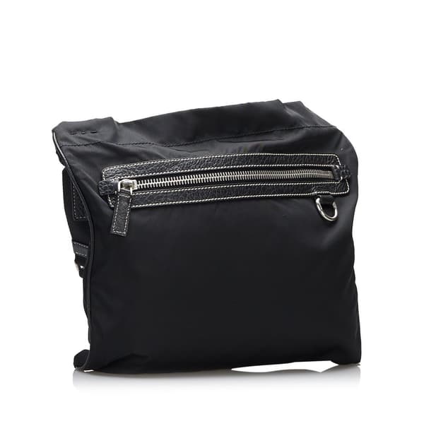 Pre-owned Prada Tessuto Zip Top Crossbody Black