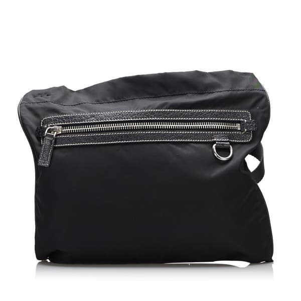 Pre-owned Prada Tessuto Zip Top Crossbody Black