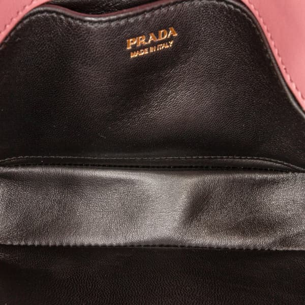 Pre-owned Prada Glace Calf Etiquette Crossbody Pink