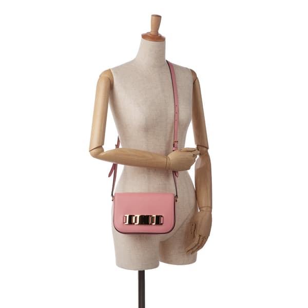 Pre-owned Prada Glace Calf Etiquette Crossbody Pink