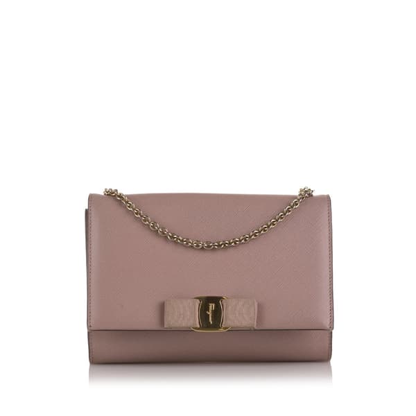 Pre-owned Ferragamo Small Vara Ginny Crossbody Pink