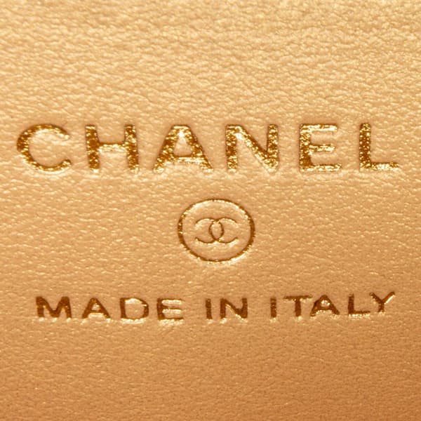 Pre-owned Chanel CC Quilted Golden Plate Vanity Crossbody Gold