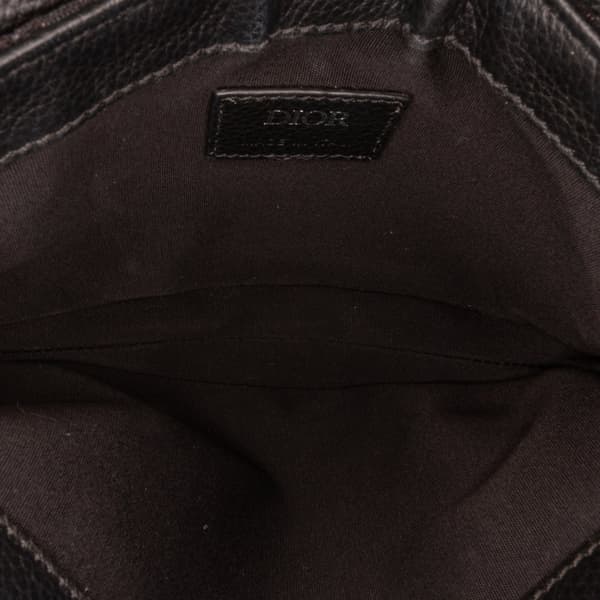 Pre-owned Dior Oblique Canvas Saddle Messenger Bag Black