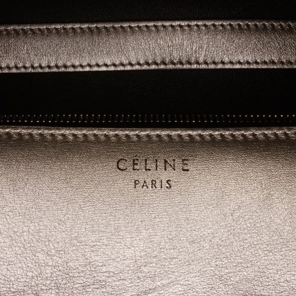 Pre-owned Celine Medium Calfskin Classic Box Silver