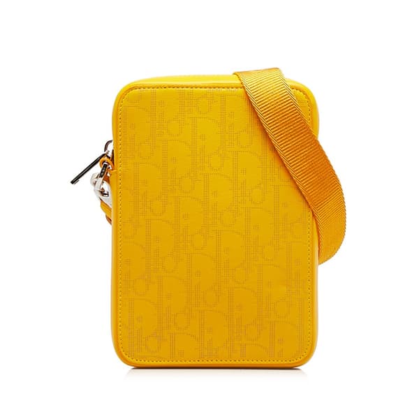Pre-owned Dior Oblique World Tour Messenger Bag Yellow
