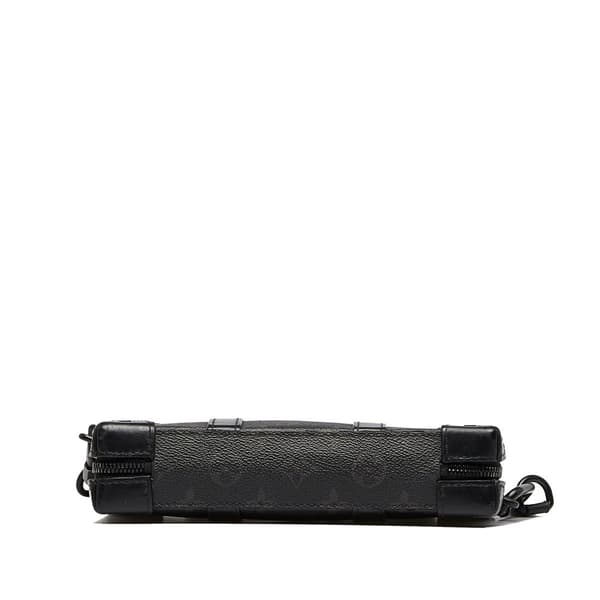 Pre-owned Louis Vuitton Monogram Eclipse Soft Trunk Wallet Crossbody Black