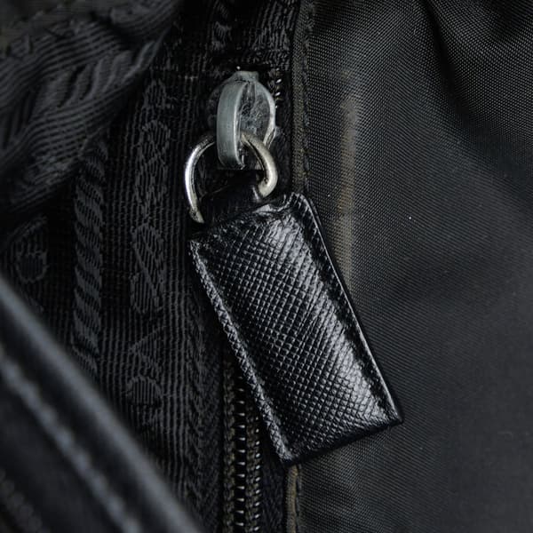Pre-owned Prada Tessuto Buckle Messenger Bag Black