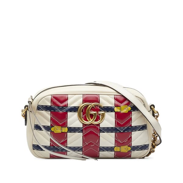 Pre-owned Gucci GG Marmont Crossbody White