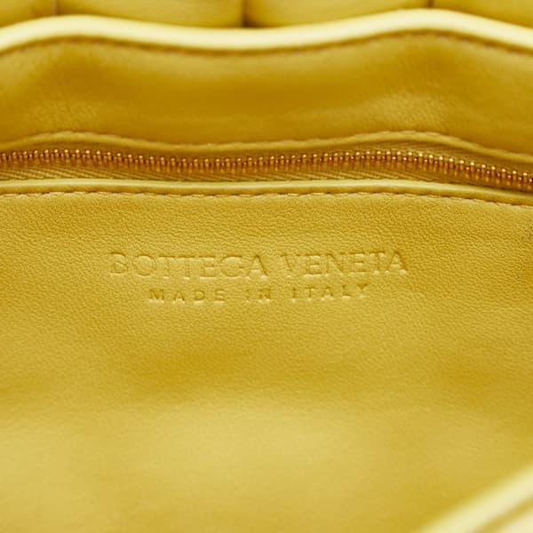 Pre-owned Bottega Veneta Nappa Intrecciato Padded Chain Cassette Satchel Yellow