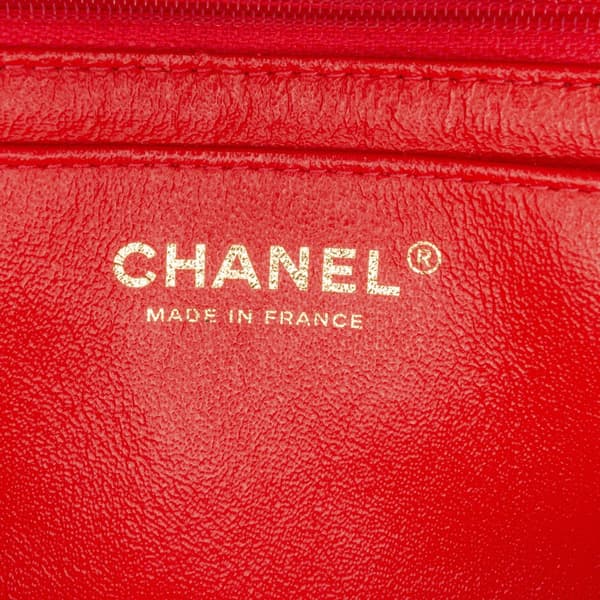 Pre-owned Chanel Mini Rectangular Classic Lambskin Single Flap Red