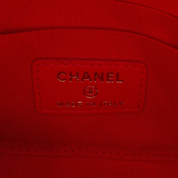 Pre-owned Chanel Mini Chevron Lambskin Trendy CC Chain Wallet Red