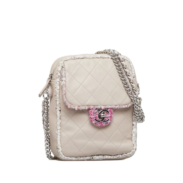 Pre-owned Chanel Elegant Tweed Crossbody Pink