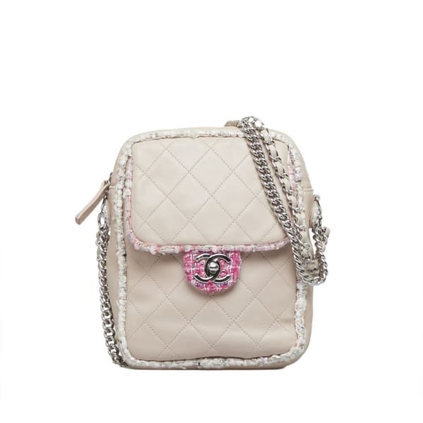 Pre-owned Chanel Elegant Tweed Crossbody Pink