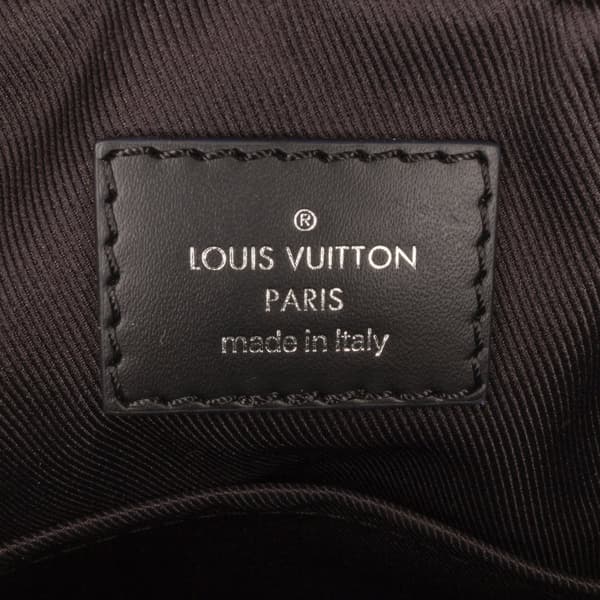 Pre-owned Louis Vuitton Damier Graphite Renaissance Map Danube Slim PM Black