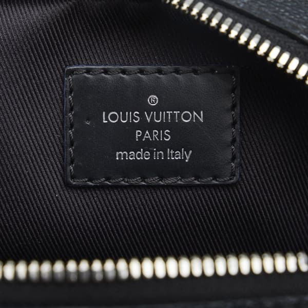 Pre-owned Louis Vuitton Damier Graphite Renaissance Map Danube Slim PM Black