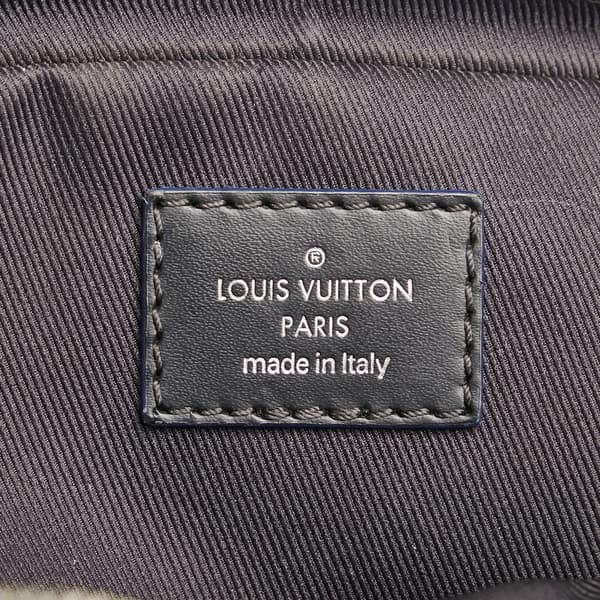 Pre-owned Louis Vuitton Damier Graphite Renaissance Map Danube Slim PM Black