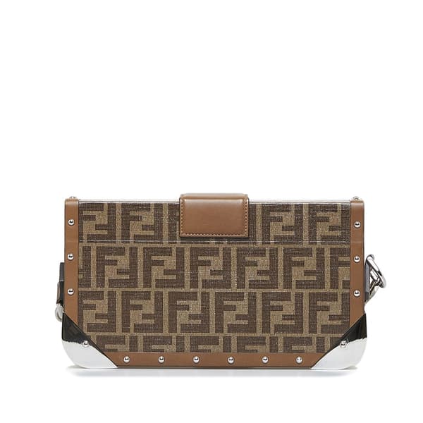 Pre-owned Fendi Zucca Baguette Trunk Brown