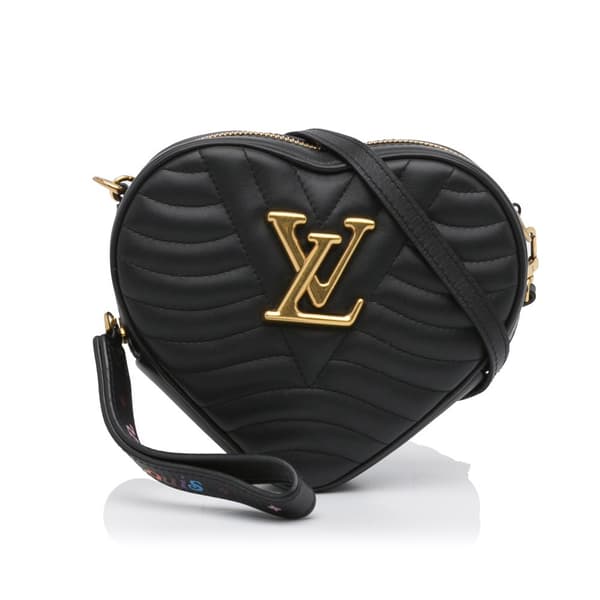 Pre-owned Louis Vuitton New Wave Love Lock Heart Crossbody Black